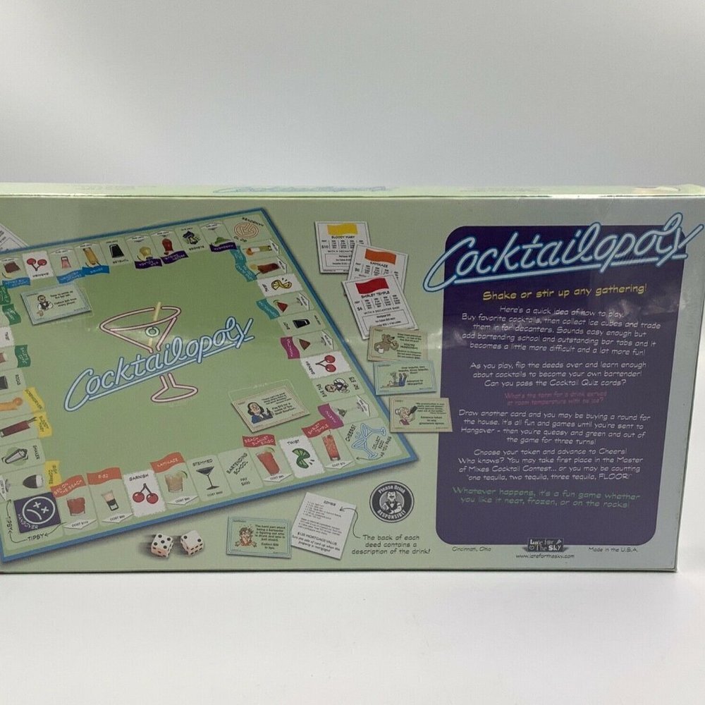 COCKTAILOPOLY Board Game  New‎ Sealed - Picture 2 of 3
